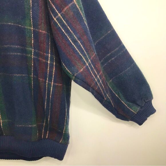 Retro Series by DSI Blue Green Plaid 100% Wool Retro Pullover - Picture 11 of 13
